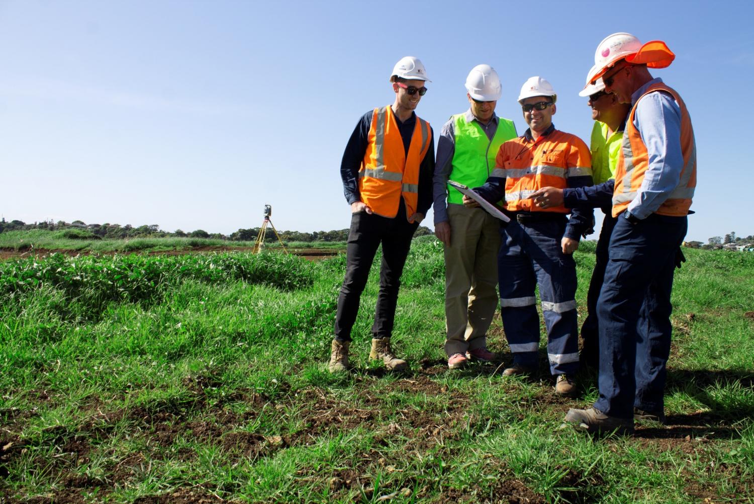 Cleary Bros construction expert team photo captured during the Marulan project